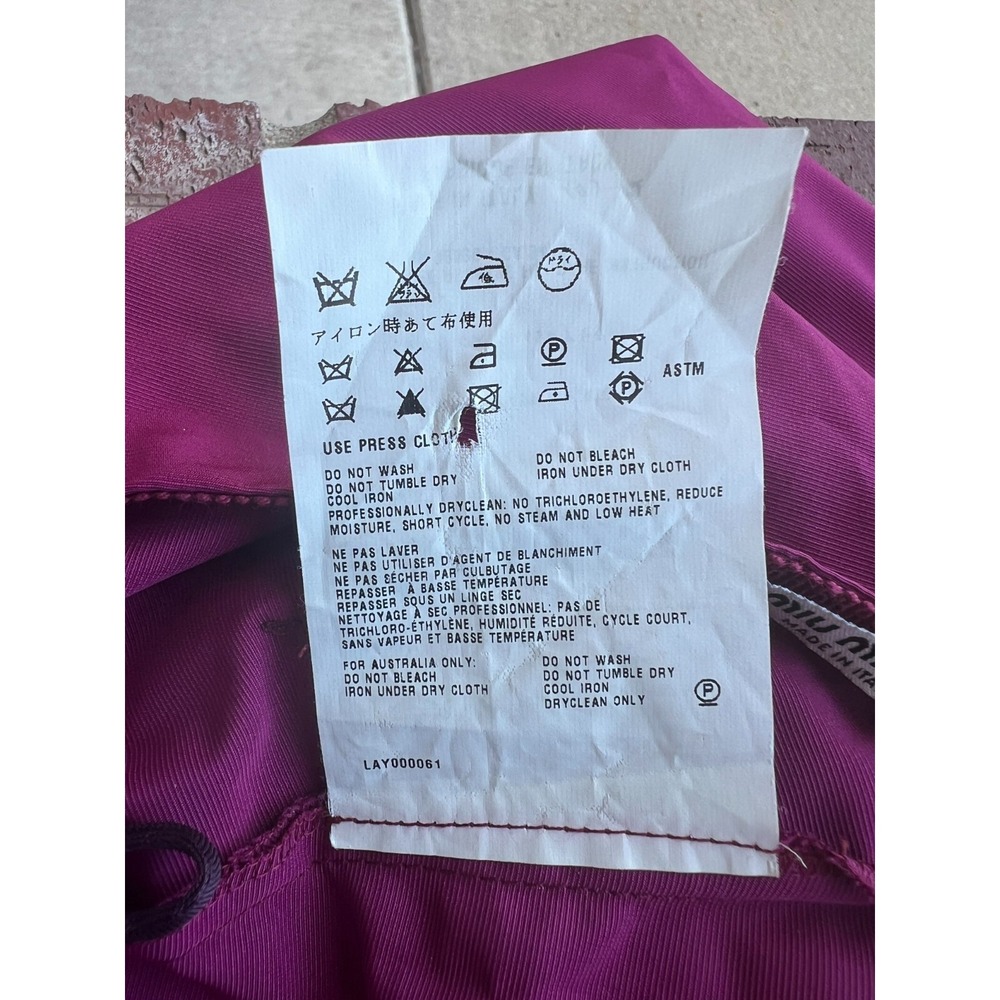 Miu Miu A-Line Skirt Reddish-Purple Acetate Blend Gather Hip Pockets SZ 38/M - Picture 11 of 14